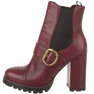 Prada Red/ Burgundy Ankle Boots